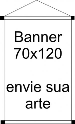 Banner 70x100 Lona cordinha madeira e ponteiras     